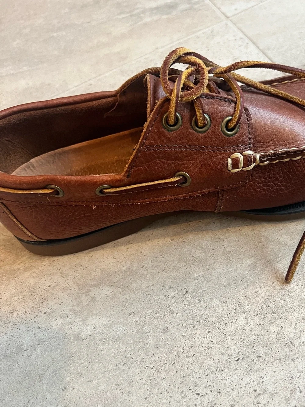 Polo Ralph Lauren Bienne Boat Shoes Brown Leather Men's 9 D Deck Loafers
